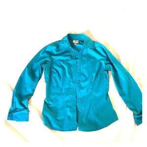 Turquoise Blouse/ button down